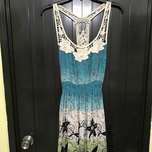 Floral Print Sleeveless Coverup Dress Size L